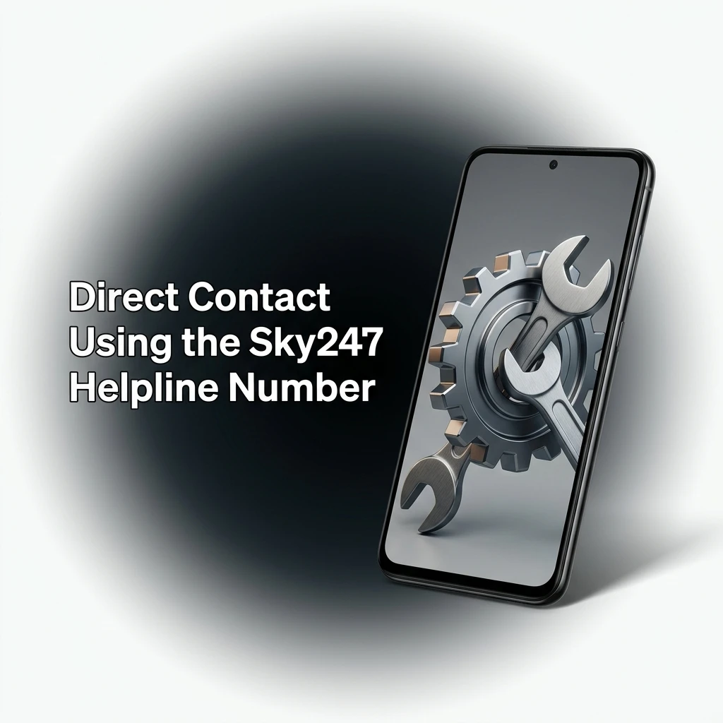 Person calling the 24/7 Sky247 helpline number to speak directly with a customer support agent.