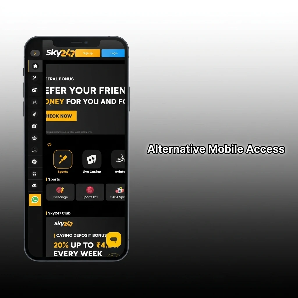 Smartphone and tablet showing a browser-based mobile website for placing wagers and casino games with no download needed.