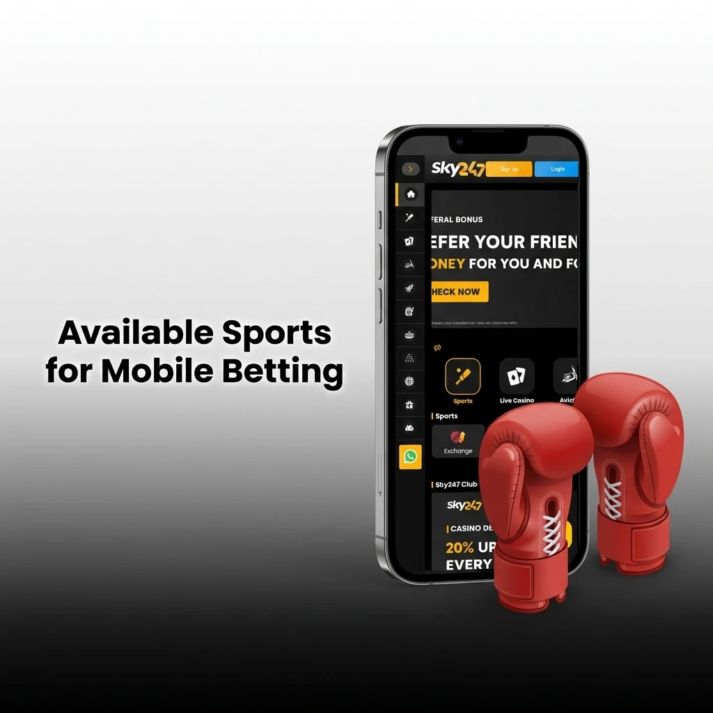 Available mobile betting sports for Indian players: Cricket, Kabaddi, Football, Tennis, Basketball, and eSports.