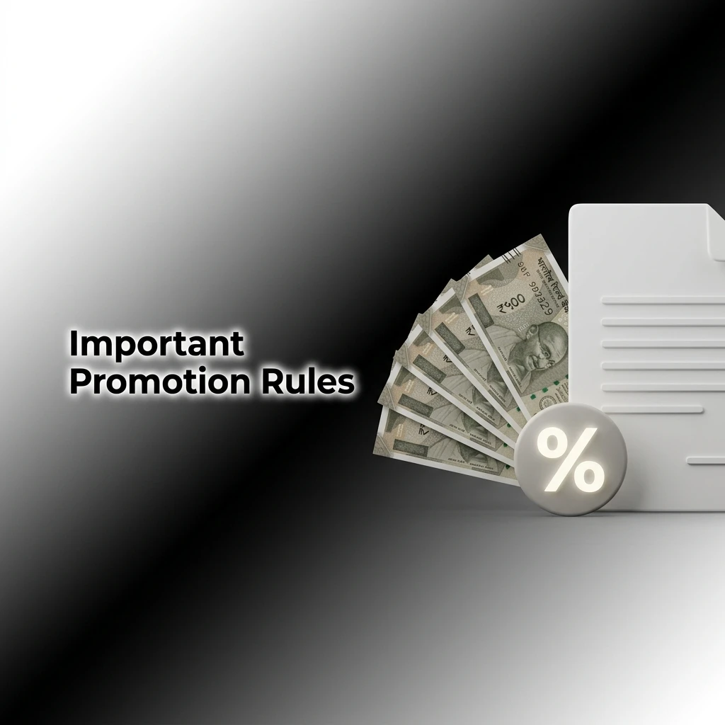 A list of Important Promotion Rules covering minimum deposits, wagering requirements, and bonus expiration terms.