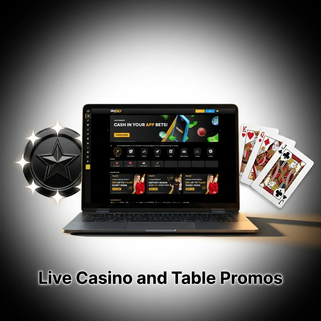 Live Casino and Table promos featuring a 20% weekly bonus up to INR 4,247 and a 50% Monday Power Deposit.