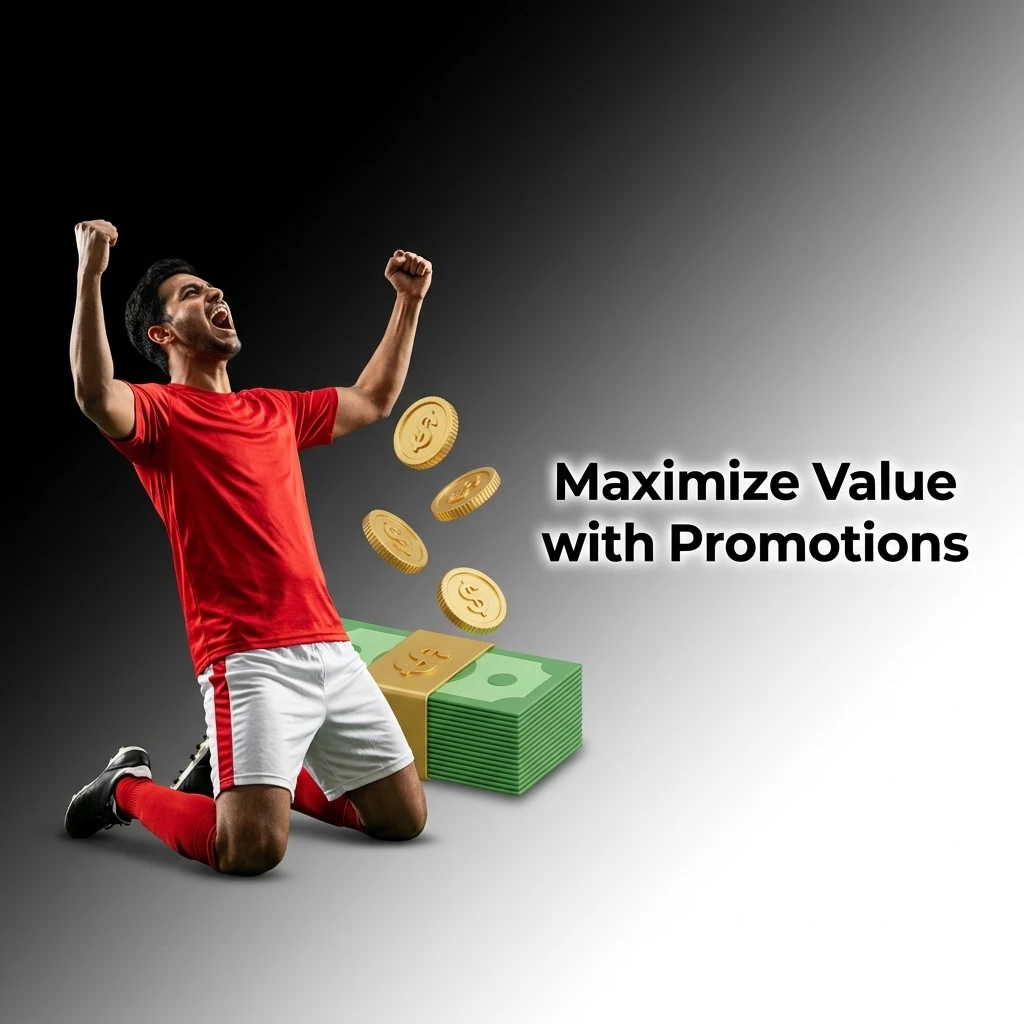 Graphic showing football betting promotions including cashback, welcome bonuses, and crypto boosts to maximize value.