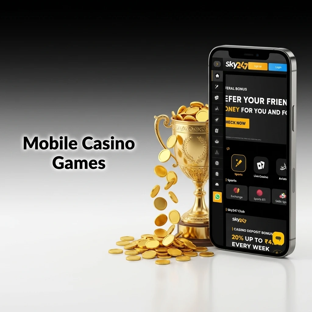 Mobile casino games selection featuring popular slots and live dealer tables like Aviator, Roulette, and Blackjack.