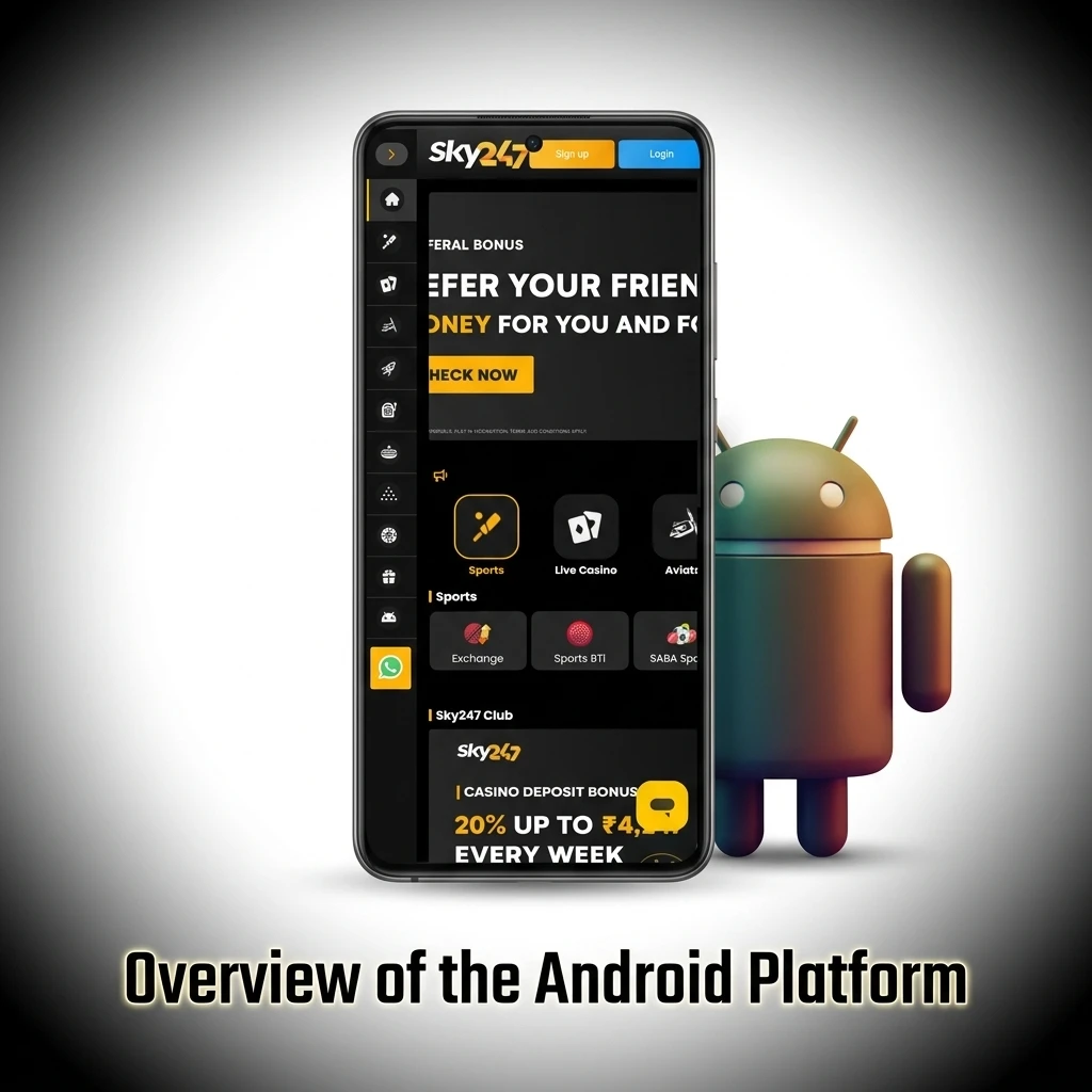 Overview of the free Sky247 Android app for mobile sports betting and casino games.