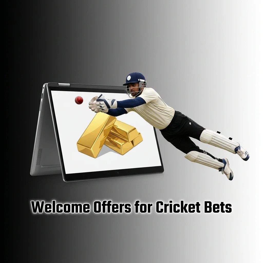 Graphic showing a cricket betting welcome offer with a 24% cashback bonus up to INR 10247 for new players.