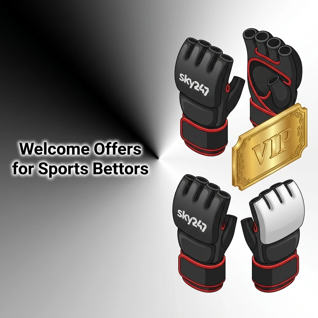 Welcome offer for new Sky247 sports bettors, featuring a promotional deposit bonus for MMA betting in INR.